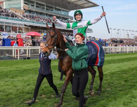 Wellington Arch wins the William Hill Handicap Hurdle at Aintree - O'Neill Racing
